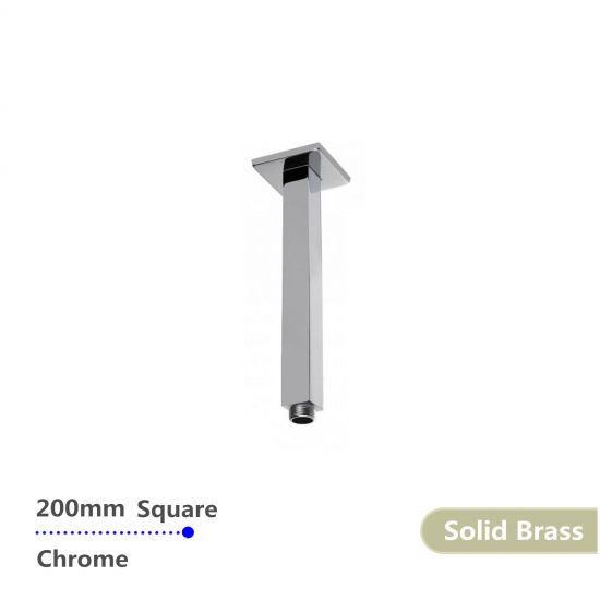 Square Ceiling Shower Arm Chrome 200mm
