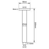 Square Ceiling Shower Arm Black 200mm