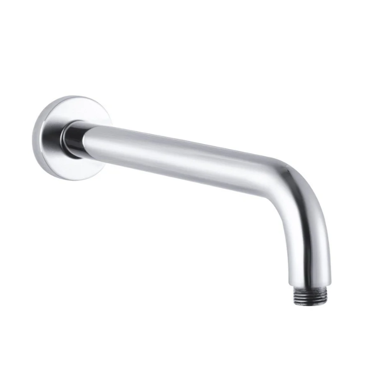 Round Wall Straight Shower Arm Brushed Nickel 400mm