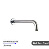 Round Wall Straight Shower Arm Chrome 400mm