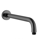 Round Wall Straight Shower Arm Gun Metal Grey 400mm