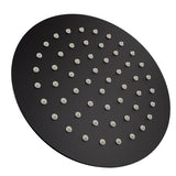 Super-slim Round Rainfall Shower Head Black 200mm