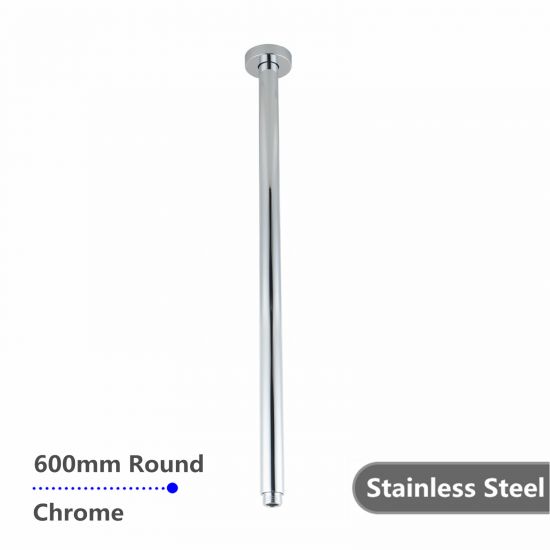 Round Ceiling Shower Arm Chrome 600mm