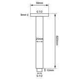 Round Ceiling Shower Arm Black 600mm