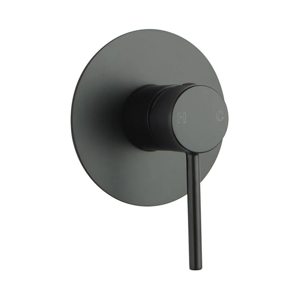 LUCID PIN Series Round Wall Mixer (color up) Black 65mm Plate