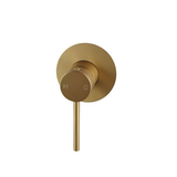 LUCID PIN Series Round Wall Mixer (color up) Brushed Brass 65mm Plate
