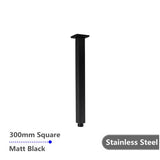 Square Ceiling Shower Arm Black 300mm