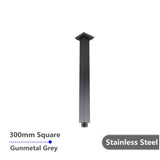 Square Ceiling Shower Arm Gun Metal Grey 300mm