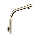 Round Wall Mounted Shower Arm Brushed Yellow Gold
