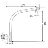 Round Wall Mounted Shower Arm Brushed Nickel
