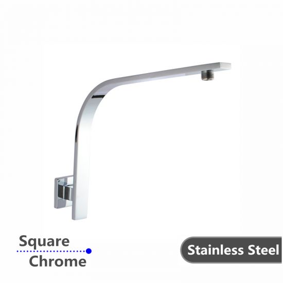 Square Gooseneck Wall Mounted Shower Arm Chrome