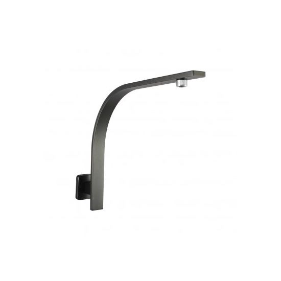 Square Gooseneck Wall Mounted Shower Arm Gun Metal Grey