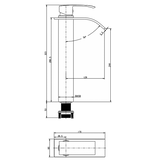 Cascade Black Waterfall Tall Basin Mixer
