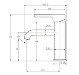 LUCID PIN Series Round Black Basin Mixer