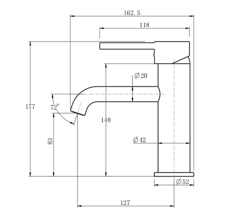 LUCID PIN Series Round Black Basin Mixer