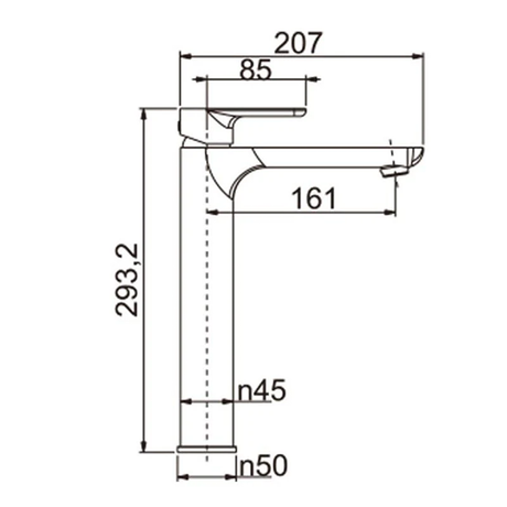 VOG Series Tall Basin Mixer Brushed Brass