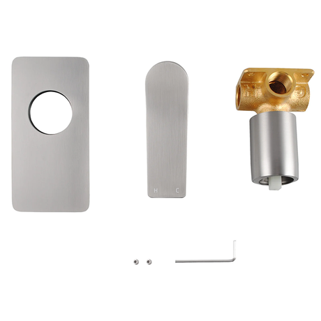 RUSHY Series Square Wall Mixer (color up) Brushed Nickel