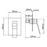 RUSHY Series Square Wall Mixer (color up) Brushed Nickel