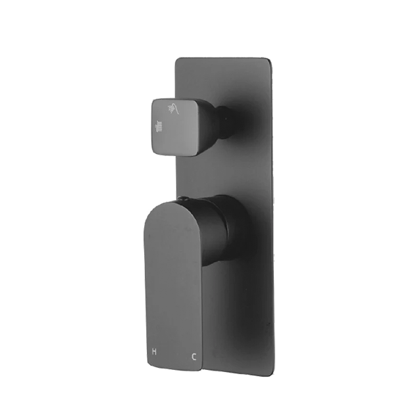 VOG Series Bath/Shower Wall Mixer with Diverter (color up) Gun Metal Grey