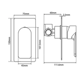 VOG Series Shower/Bath Wall Mixer (color up) Gun Metal Grey