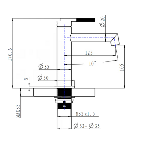 CADDENCE Series Brushed Gun Metal Grey Basin Mixer