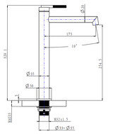 CADDENCE Series Brushed Yellow Gold Tall Basin Mixer