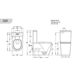 Back/Left and Right Bottom Intet 4.5/3/3 Liters Dual Flush Toilet 630x380x835mm