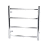Round Electric Heated Towel Rack 4 Bars Chrome