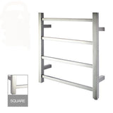 Square Electric Heated Towel Rack 4 Bars Chrome