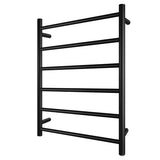 Round Electric Heated Towel Rack 6 Bars Black