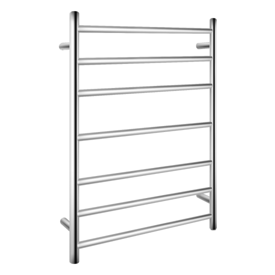 Round Electric Heated Towel Rack 7 Bars Chrome