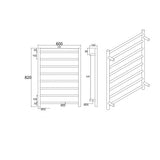 Round Electric Heated Towel Rack 8 Bars Black