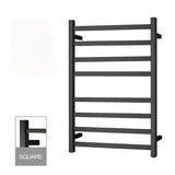 Square Electric Heated Towel Rack 8 Bars Black