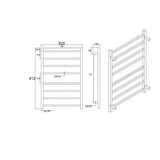 Square Electric Heated Towel Rack 8 Bars Chrome