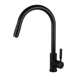 Round Pull Out Kitchen Sink Mixer Black