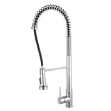 Tall Spring Pull Out Kitchen Sink Mixer Tap Chrome