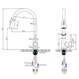 Round Pull Out Shower Kitchen Sink Mixer Tap Chrome