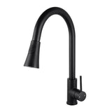 Round Pull Out Kitchen Sink Mixer Tap Black