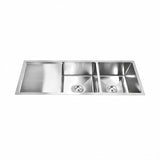 Double Bowl Sink Brushed Silver Ext: 1150x450x220mm
