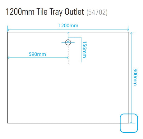 Tile Tray 1200 x 900mm - Rear Outlet (1200 side)