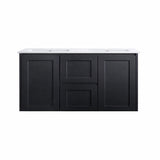 Vintage (Hung) Series Double Bowls Matt Black Overall 1200mm Vanity Set With Stone Top & Ceramic Undermount Basin Suits Double Bowl