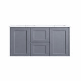 Vintage (Hung) Series Double Bowls Matt Grey Overall 1200mm Vanity Set With Flat Stone Bench Top Suits Double Bowl