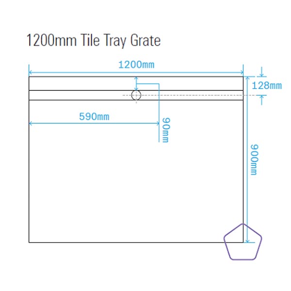 Tile Tray 1200 x 900 mm - Grate (1200 side)