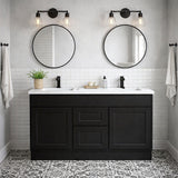 Vintage Series Double Bowls Matt Black Overall 1180x455x855mm CABINET ONLY