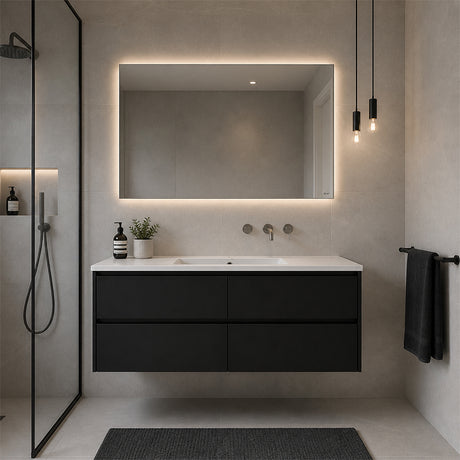 Moddra(Hung) Series Matt Black Overall 1180x455x540mm CABINET ONLY