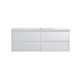 Moddra(Hung) Series Matt White Overall 1180x455x540mm Vanity Set With Stone Top & Ceramic Undermount Basin
