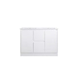 Moddoo Series Double Bowls Gloss White Overall 1180x455x855mm Vanity Set With Stone Top & Ceramic Undermount Basin