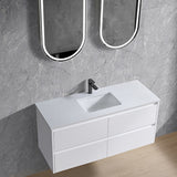 Moddra(Hung) Series Matt White Overall 1180x455x540mm Vanity Set With Stone Top & Ceramic Undermount Basin