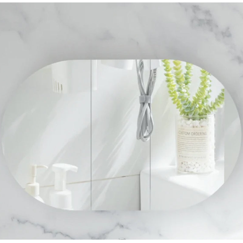 Carysil Mystic Oval Shaving Cabinet Matte White 1200x750mm