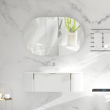 Carysil Mystic Oval Shaving Cabinet Matte White 1200x750mm